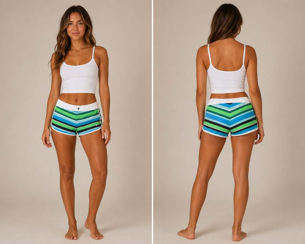 Nike Women's Striped Board Shorts Size S (4-6)